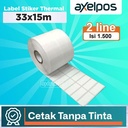 Label Thermal Stiker Barcode 33x15 2 Line Isi 1000 / 1500 / 2000/ 5000