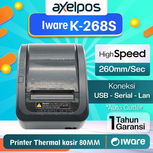 Printer Thermal Kasir 80mm Auto Cutter Iware K268S USB - SERIAL - LAN