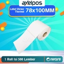 LABEL STIKER THERMAL BARCODE 78x100MM ISI 500 LEMBAR