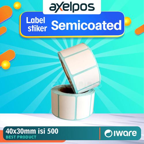 LABEL STIKER BARCODE KERTAS STICKER SEMICOATED 40x20MM