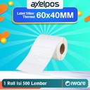 Label Stiker Thermal Barcode 60x40mm 1 Line Isi 500