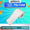 LABEL STICKER BARCODE 75x10M ( Continous) THERMAL - POS THERMAL - 10M