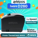 Printer Thermal Kasir 80mm Iware D260 Usb Lan Bluetooth Wifi