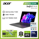 Acer Swift X 14 With AI SFX14-72G-70K8 14.5" OLED Intel Core Ultra 7 155H NVIDIA GeForce RTX 4060 32GB RAM 1TB SSD