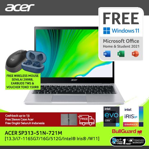 ACER SP313-51N-721M [13.3"/i7-1165G7/16GB/512GB/W11] NXA9VSN.007