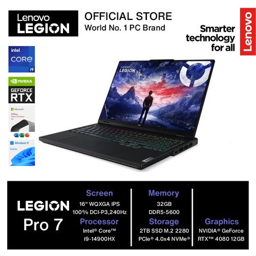Lenovo Legion Pro 7 16IRX9H I9 14900HX RTX4080 12gb/ 32GB 2TB W11 OHS