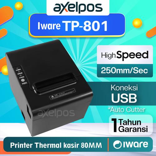Printer Thermal Kasir 80mm Auto Cutter Iware TP803L Usb Serial Lan