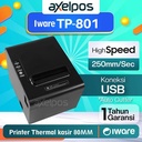Printer Thermal Kasir 80mm Auto Cutter Iware TP803L Usb Serial Lan