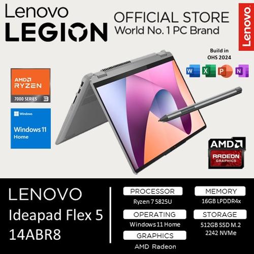 Lenovo Ideapad Flex 5 14ABR8 Touch Ryzen 7 5825 16GB 512GB W11+OHS 14" WUXGA PEN