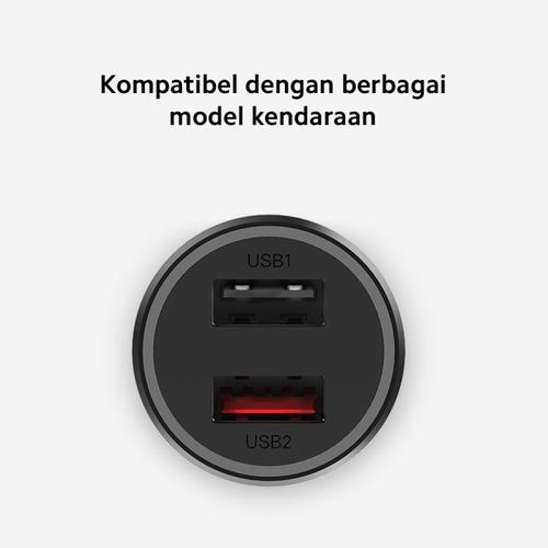 Xiaomi Official Mi 37W Pengisi Daya Mobil Port Ganda Indikator LED
