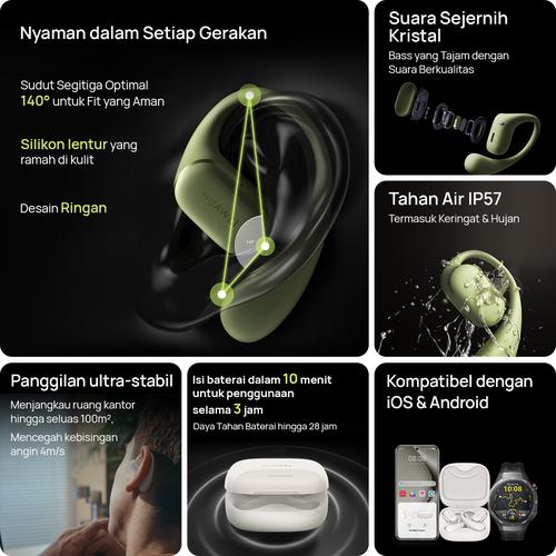 HUAWEI FreeArc TWS Earphone | Earphone Olahraga Nyaman dengan Suara Sejernih Kristal | Tahan Air IP57
