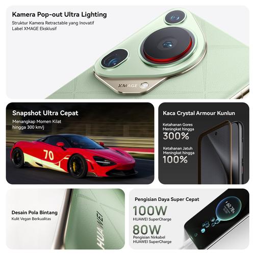 HUAWEI Pura 70 Ultra Smartphone | Ultra Lighting Pop-out Camera | Ultra Speed Snapshot | Crystal Armour Kunlun Glass