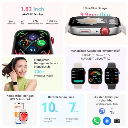 [Best Offer] HUAWEI WATCH FIT 3 Smartwatch | 1.82" Ultra-slim | 10 Days Battery