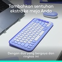 Logitech POP ICON COMBO Keyboard dan Mouse Bluetooth Lilac X Dobujack Moli Pocket White Purple Tees + Moli Black Purple Boardshort Exclusive Bundle