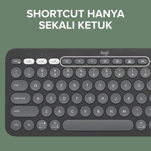 Logitech Pebble Keys2 K380s Keyboard Wireless Bluetooth MultiPerangkat
