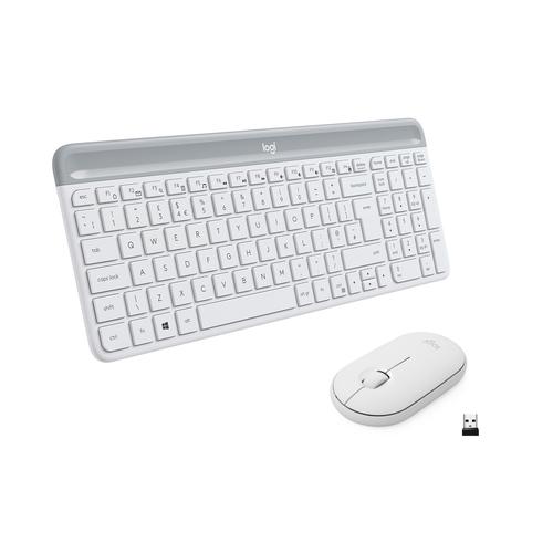 Logitech MK470 Combo Keyboard dan Mouse Wireless Slim - Off White