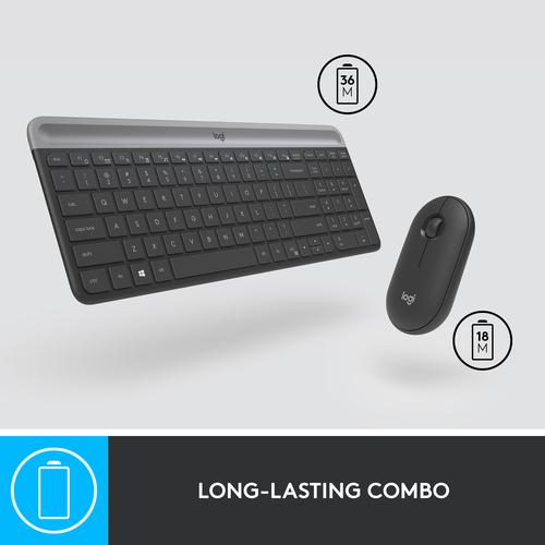 Logitech MK470 Combo Keyboard dan Mouse Wireless Slim - Graphite