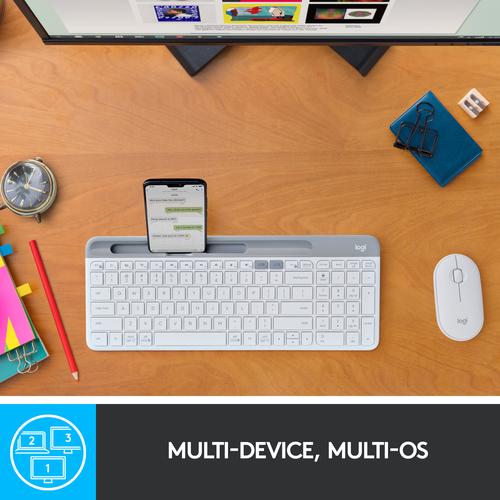 Logitech K580 Keyboard Slim MultiDevice Wireless Bluetooth - Off White