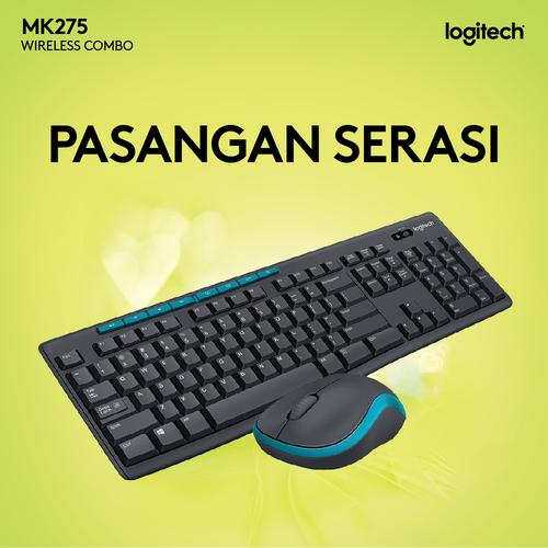 Logitech MK275 Combo Keyboard dan Mouse Wireless Multimedia Keys
