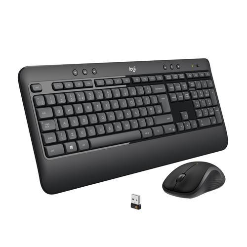 Logitech MK540 Advanced Wireless Keyboard dan Mouse Combo untuk Windows, 2.4 GHz Unifying USB-Receiver, Multimedia Hotkeys, Daya Tahan Baterai hingga 3 Tahun untuk PC, Laptop