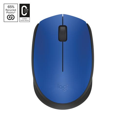 Logitech M171 Mouse Wireless untuk Windows, Mac, ChromeOS - Blue