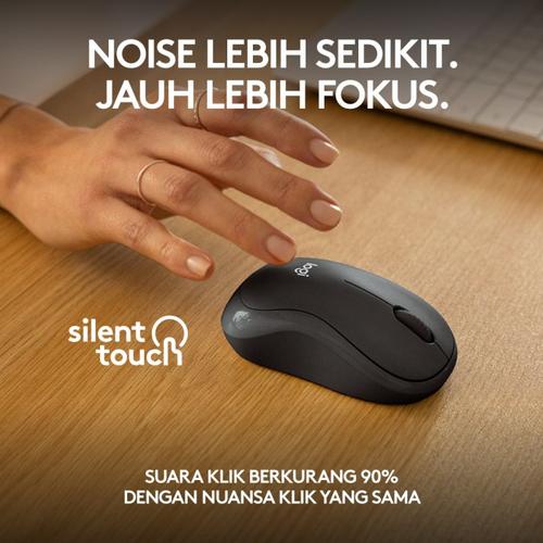 Logitech M241 Mouse Wireless Bluetooth Silent, Ringkas, Portabel + Notebook