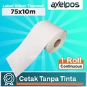 LABEL STICKER BARCODE 75x10M ( Continous) THERMAL - POS THERMAL - 10M