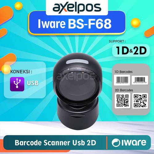 Barcode Scanner Omni 2D Usb Auto Scan Iware BS F68