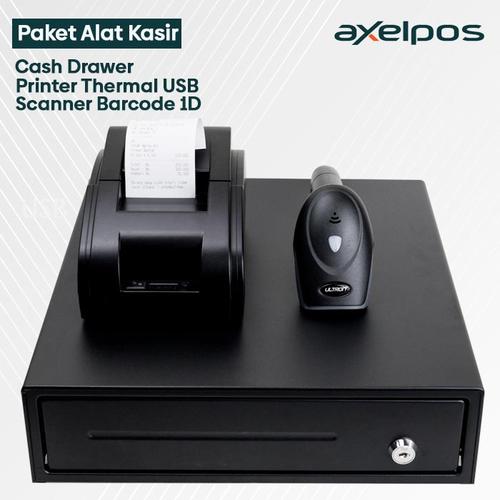PAKET ALAT KASIR ,PRINTER KASIR USB,CASH DRAWER,SCANNER BARCODE 1D