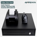 PAKET ALAT KASIR ,PRINTER KASIR USB,CASH DRAWER,SCANNER BARCODE 1D