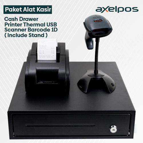 PAKET ALAT KASIR / CASH DRAWER / PRINTER KASIR / SCANNER BARCODE 1D
