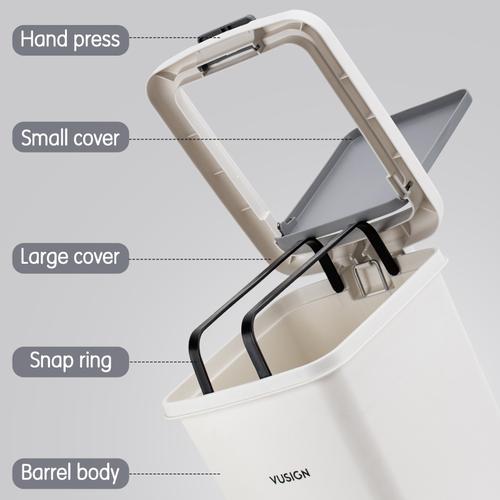 Vusign Tempat Sampah / Foot Standing Trash Can Grey VS111X-GR