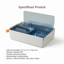 Vusign Kotak Penyimpanan Desktop / Desktop Storage Box Hijau - Pink - Abu XDM33