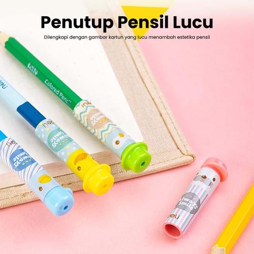Deli Penutup Ujung Pensil / Pencil Cap Kartun Lucu 0491
