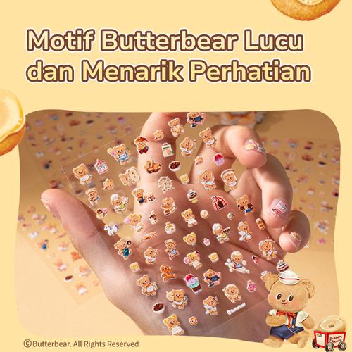 Deli x Butterbear Sticker Lucu Tahan Air Mudah Menempel Motif HY210