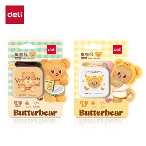 Deli x Butterbear Meteran Mini 1.5meter / Measuring Tape Kunci Otomatis HY410