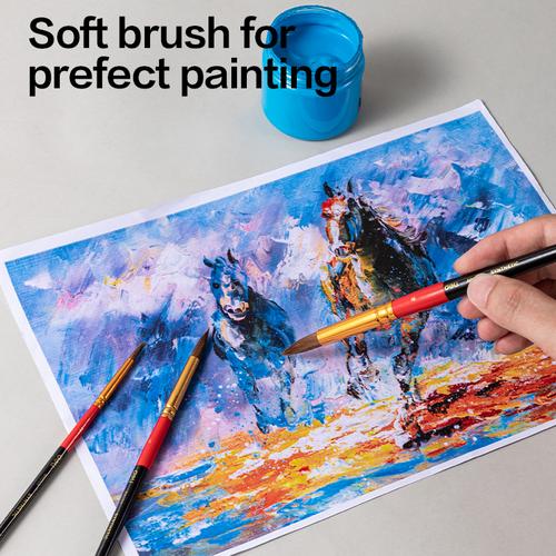 Kuas Lukis Bulat / Deli Rounded Brush Elastis dan Lembut EC405