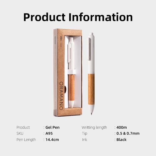 Deli Gel Pen Motif Kayu / Wood Matte Textured Smooth Writting A95