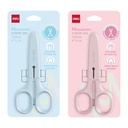 Deli Gunting / School Scissors Warna Pastel Ujung Bulat Dilengkapi Penutup E6022