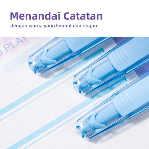 Deli Penanda / Highlighter 5mm Warna Biru Lembut Tidak Mudah Luntur SK400