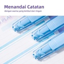 Deli Penanda / Highlighter 5mm Warna Biru Lembut Tidak Mudah Luntur SK400