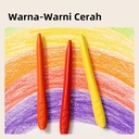 Deli Krayon Lilin / Wax Crayon Tidak Kotor ditangan Triangular Grip HM730