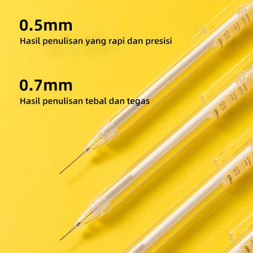 Deli Pensil Mekanik / Mechanical Pencil Transparan 0.5mm / 0.7mm Klip Pena dan Penghapus SH12
