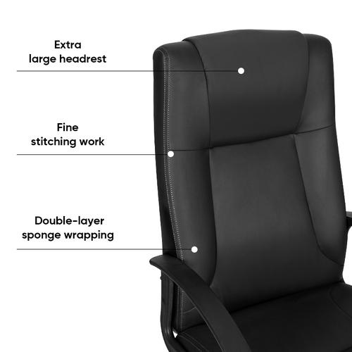 Deli Kursi Direktur / Kursi Kantor / Office Chair Bahan Kulit Kapasitas 800 KG E4514