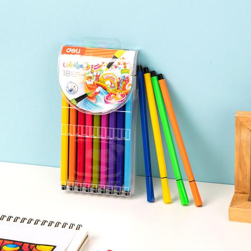 Deli Spidol Warna - Felt Pen 18 warna EC157