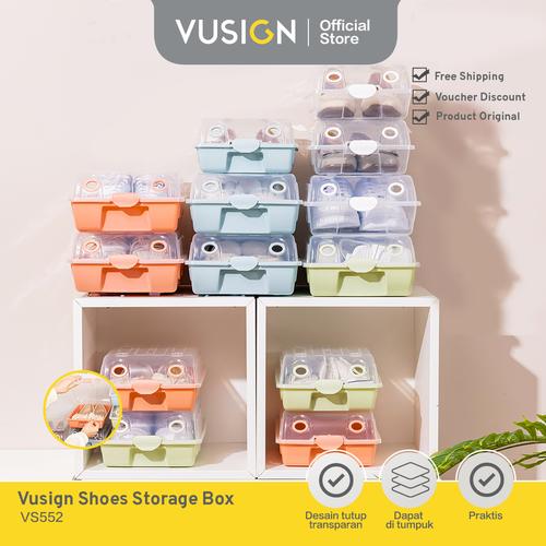 Vusign Shoes Storage Box Penyimpanan Sepatu Plastik Serbaguna VS55X