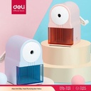Deli Rautan Pensil Putar / Rotary Shapener Pink Biru Anti Slip VB163