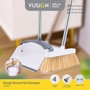 Vusign Broom Set Dustpan / Set Sapu Pengki Putih Dapat Dilipat VS1005
