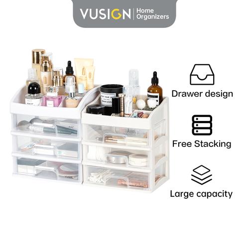 Vusign Cosmetic Drawer / Laci Rak Make Up Dapat Ditumpuk VS5XX-WH