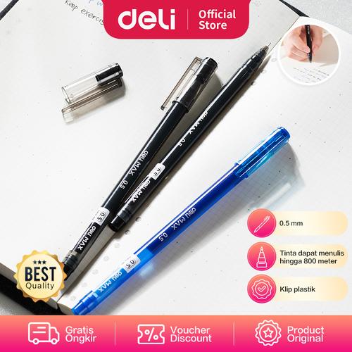 Deli Gel Pen / Pulpen Gel 0.5mm Tinta Dapat Menulis 800 Meter EG62